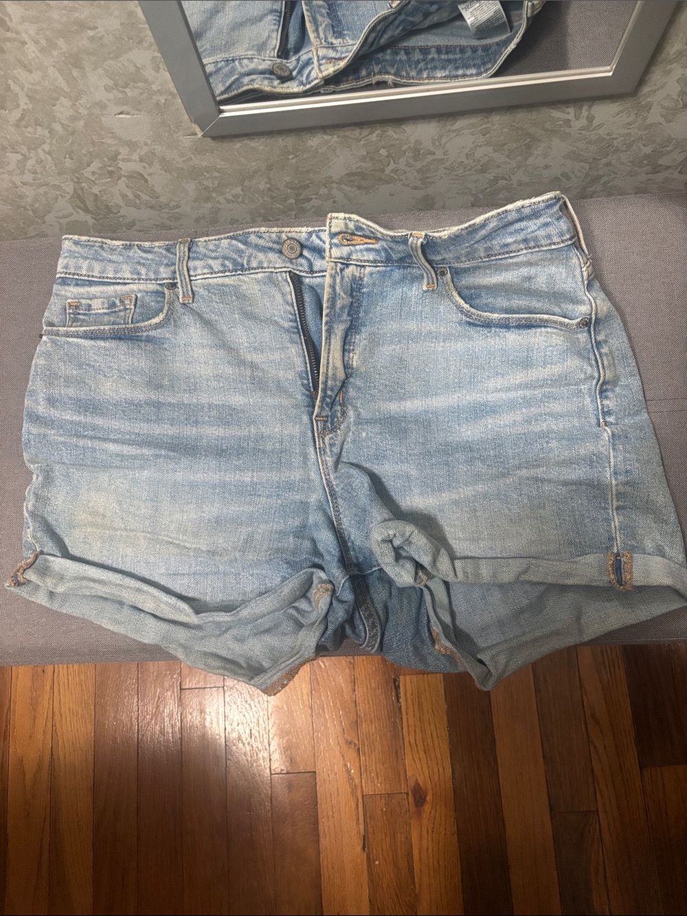 Old Navy Light Blue Denim Rolled-Hem Shorts